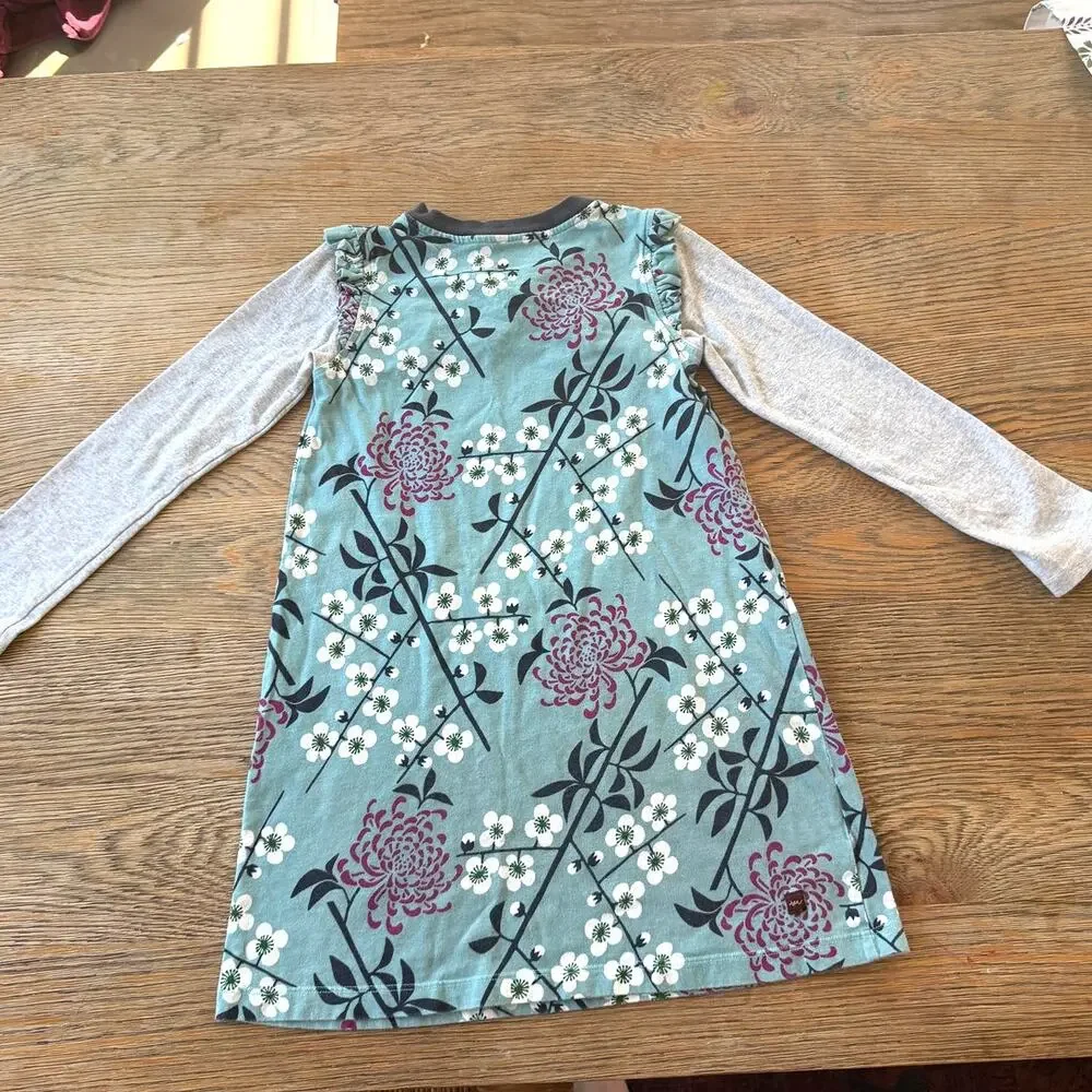 Tea Collection Wrap Neck Chrysanthemum Floral Dress Girls Size 6 - Picture 4 of 4